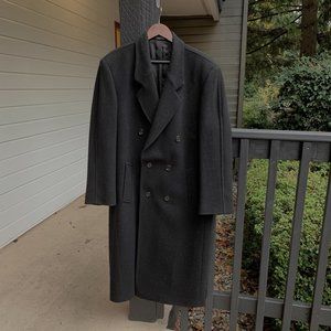 Black wool overcoat